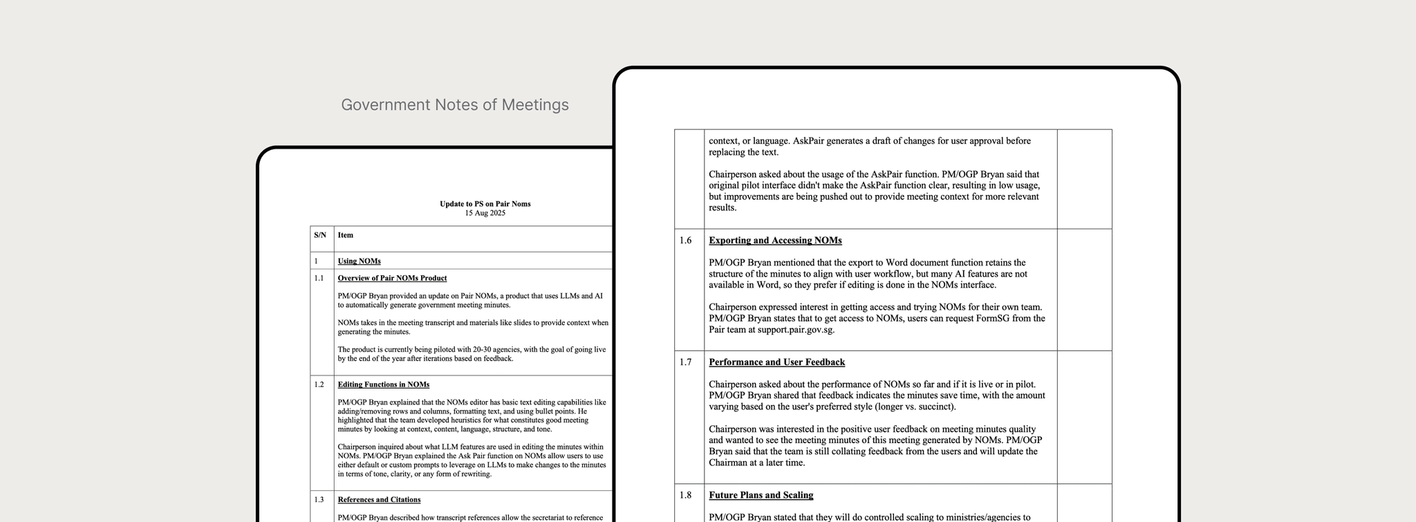 Government Meeting Minutes Research