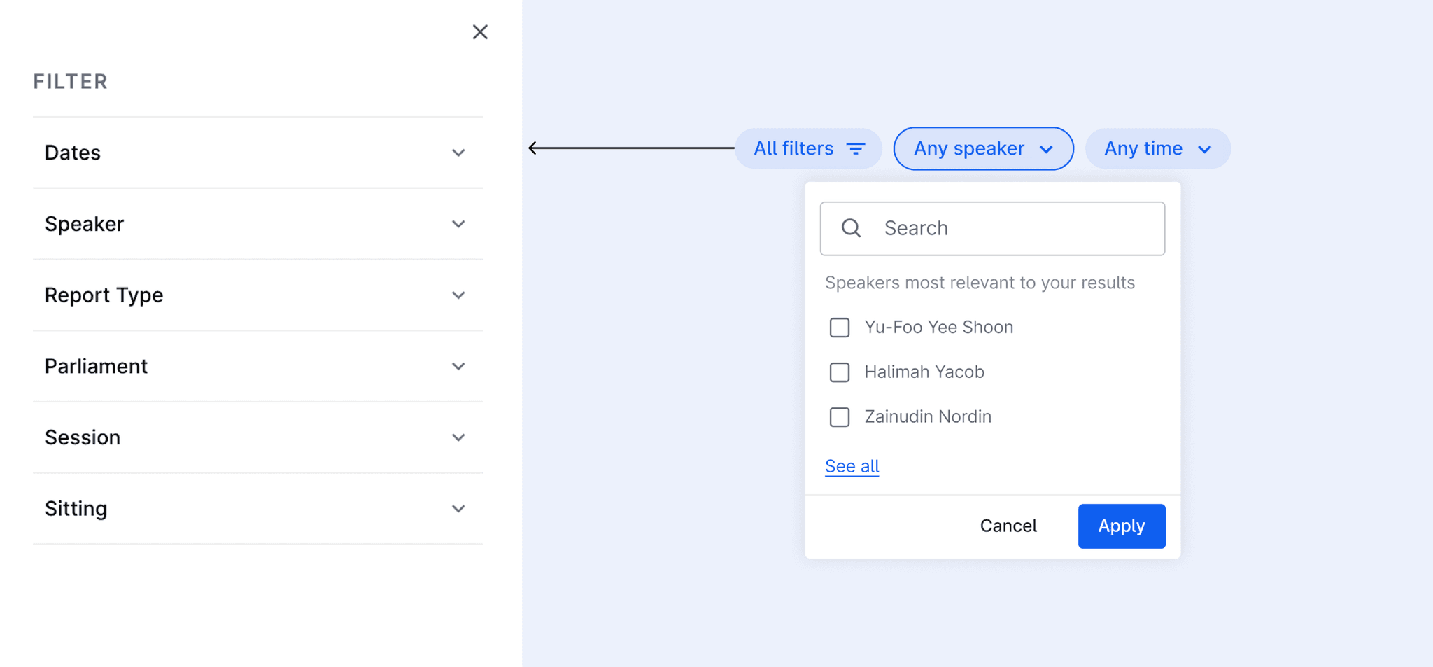 Pair Search Filters