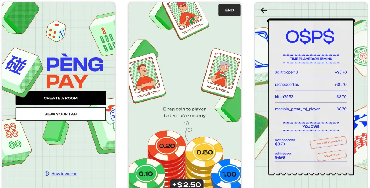 Count, split and pay: all in one mahjong app